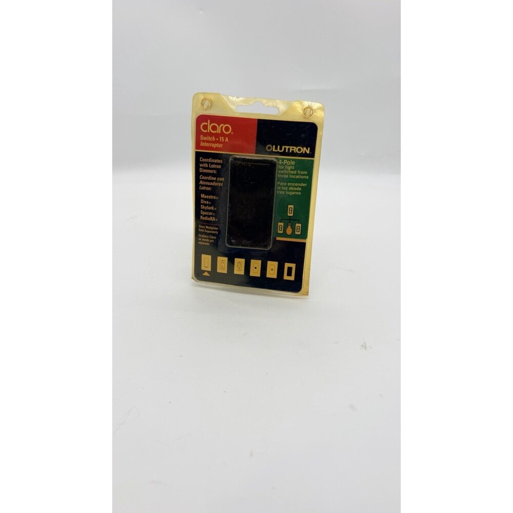 Lutron Claro 15A 4-Way Switch Black 120-277V Decorator Switch NEW Sealed
